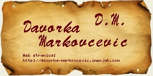 Davorka Markovčević vizit kartica